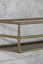 Antique Brass Display Shelf close up