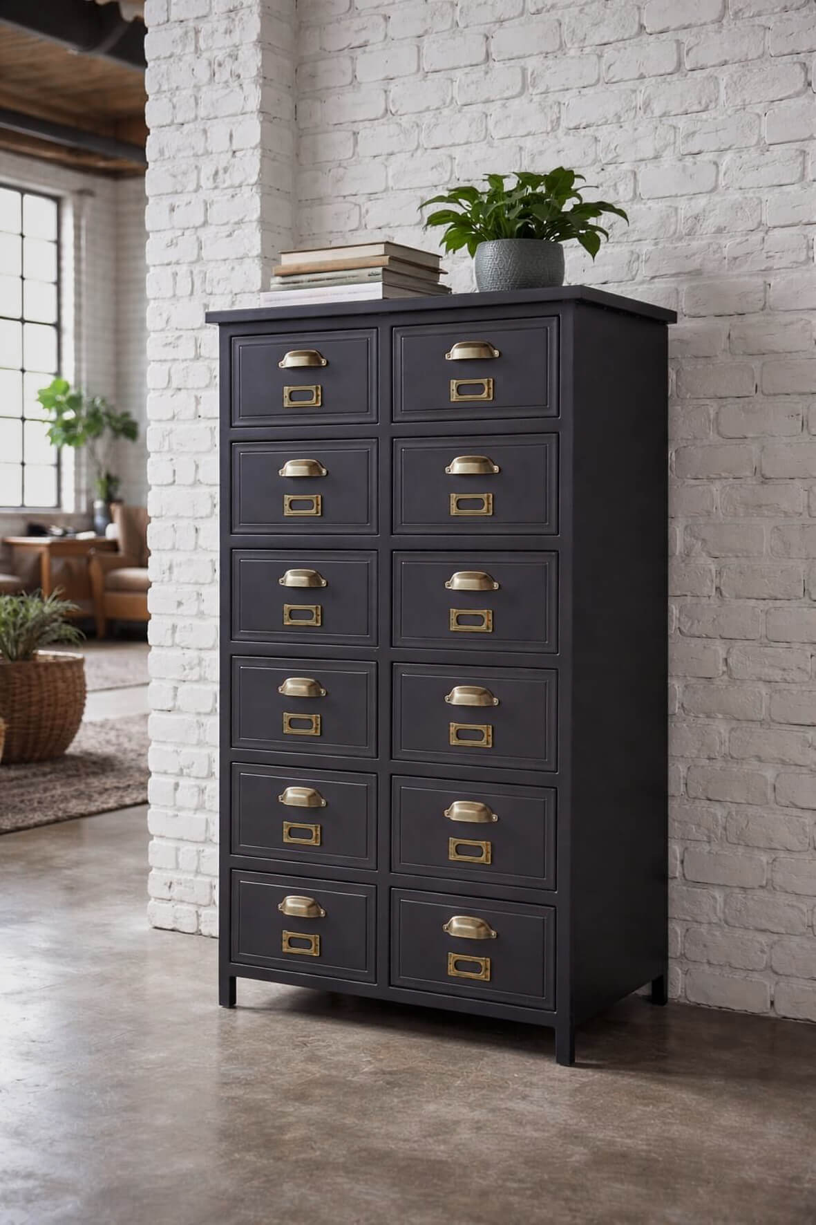 Banker's Drawer Unit in an industrial style apartment