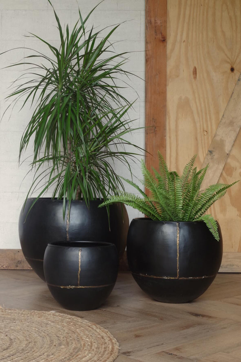 Black Iron Globe Planters Set of 3 Vincent and Barn