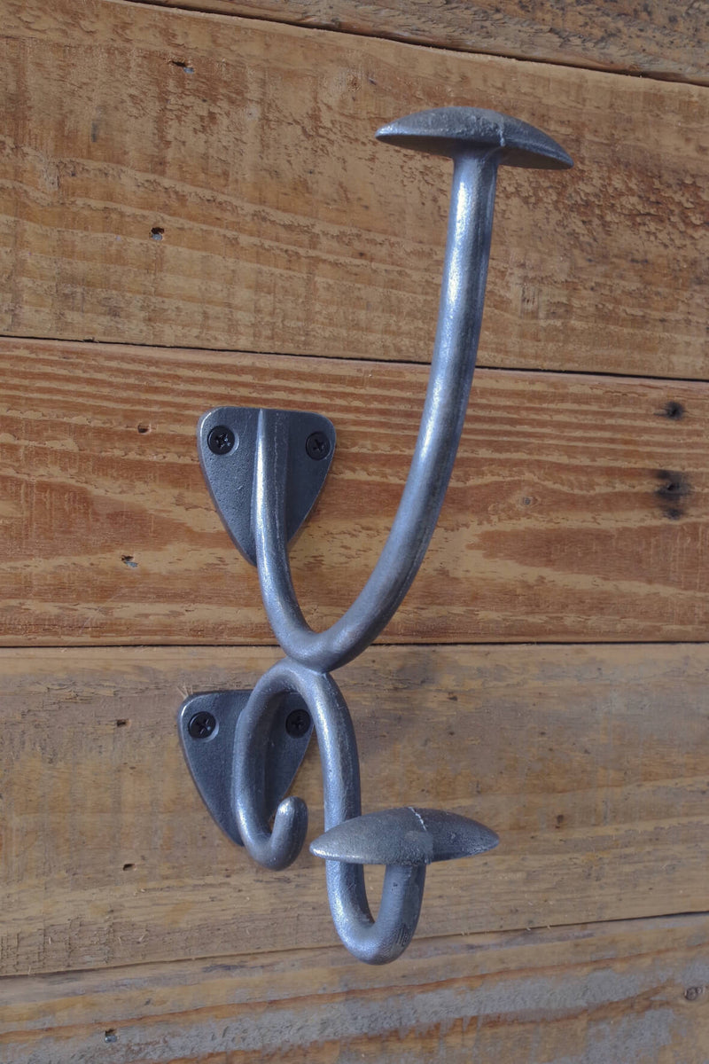 Smooth Surface Cast-Iron Triple Coat & Hat Hook