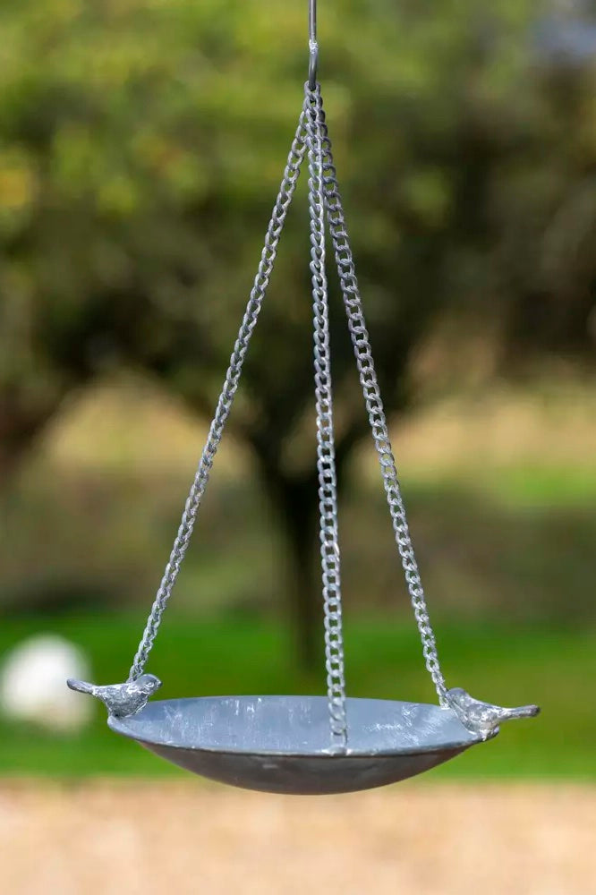 Hanging Metal Bird Feeder - Grey