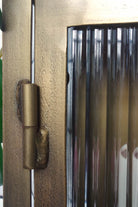 Industrial Fluted Glass Bathroom Cabinet - Antique Brass