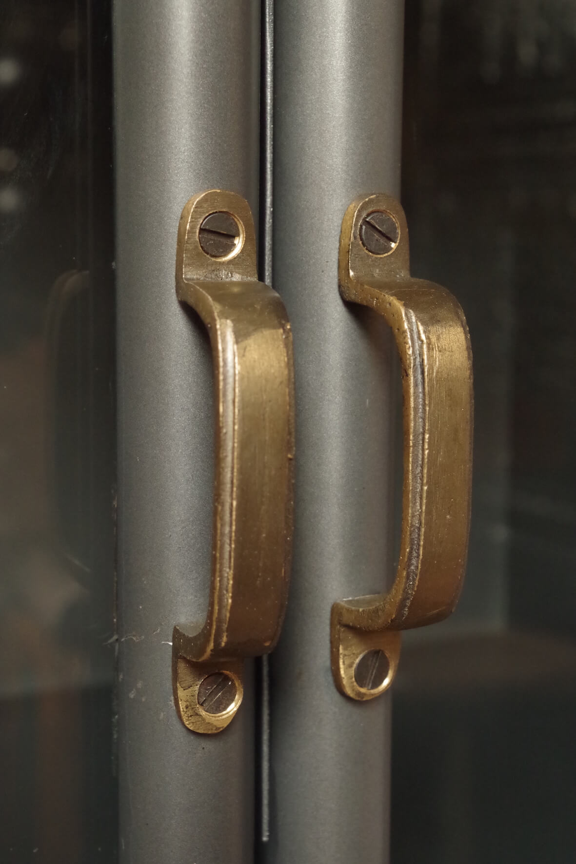 Low Industrial Display Cabinet handles