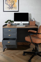 Vintage Industrial Style Desk drawer open