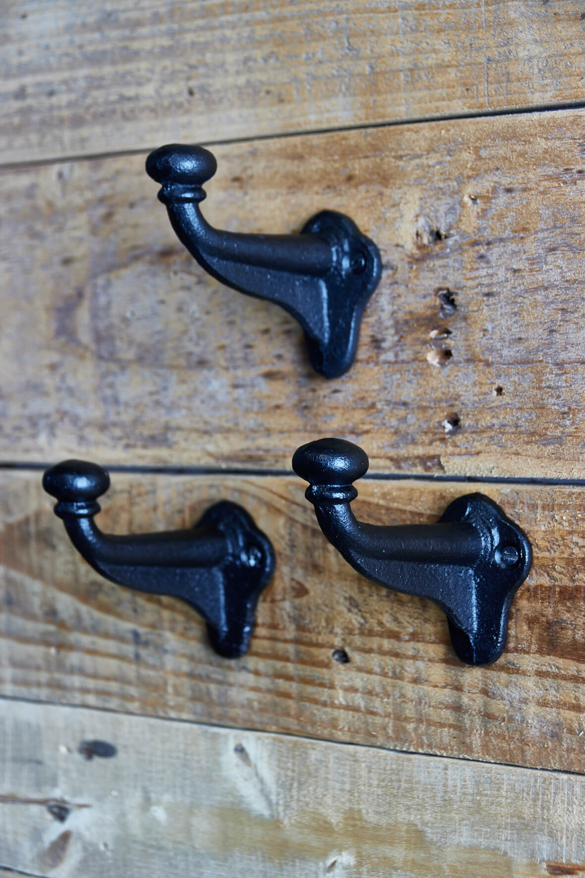 Vintage Style Cast Iron Coat Hook - Set of 3