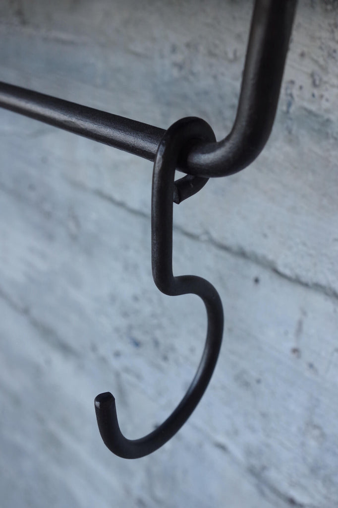 Industrial Wall Shelf with Hooks