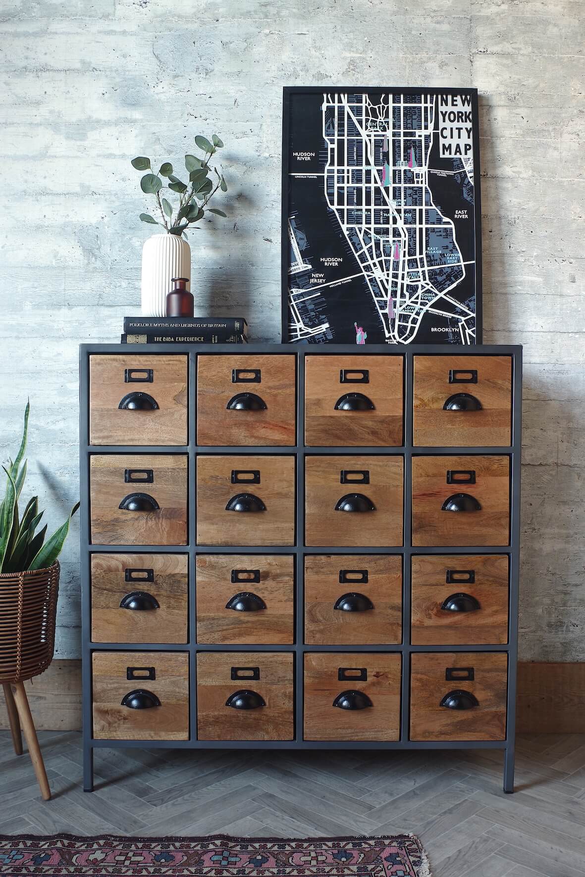 Industrial Apothecary 16 Drawer Unit