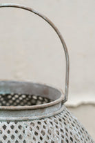 Large Mesh Lantern with Handle - Distressed