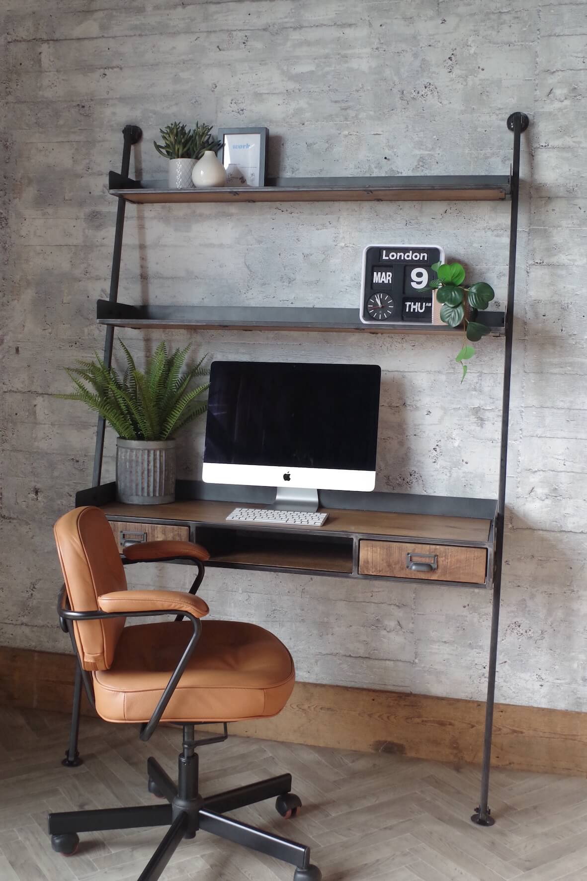 Rustic Saw Cut Ladder Desk