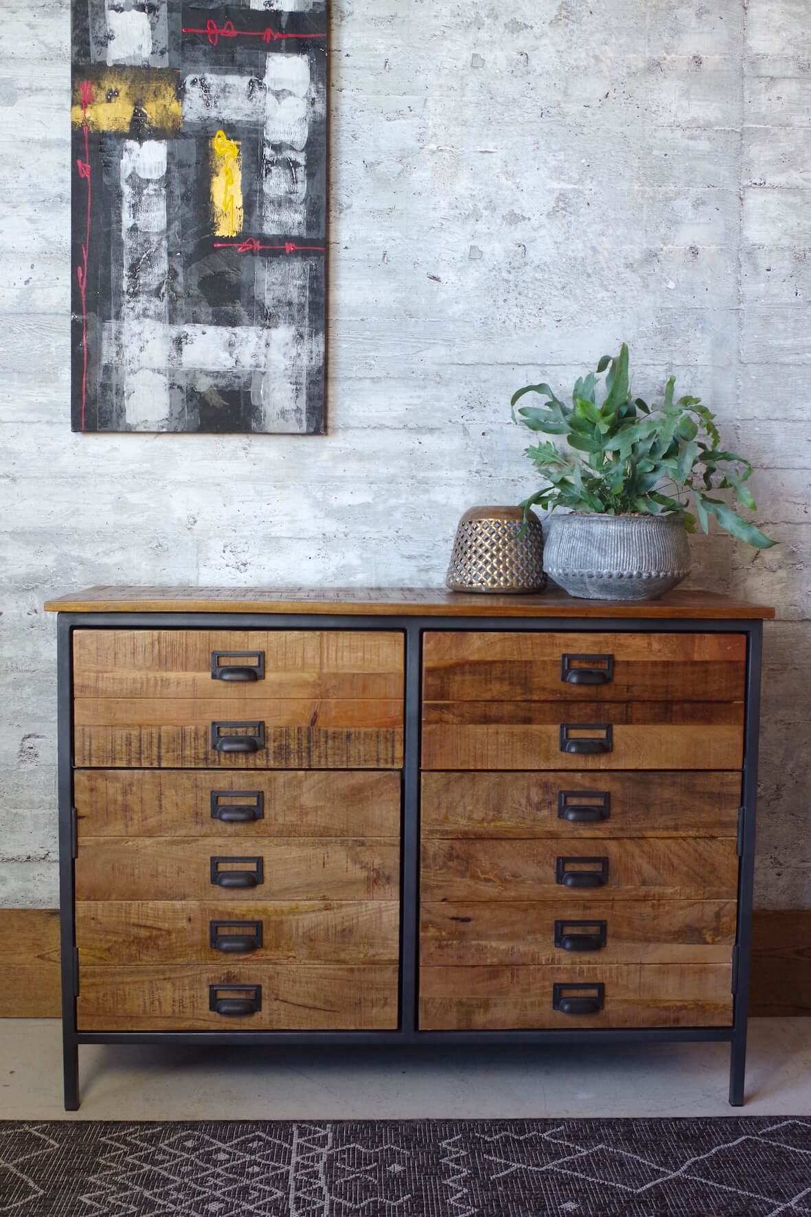 Small Rustic Saw Cut Sideboard