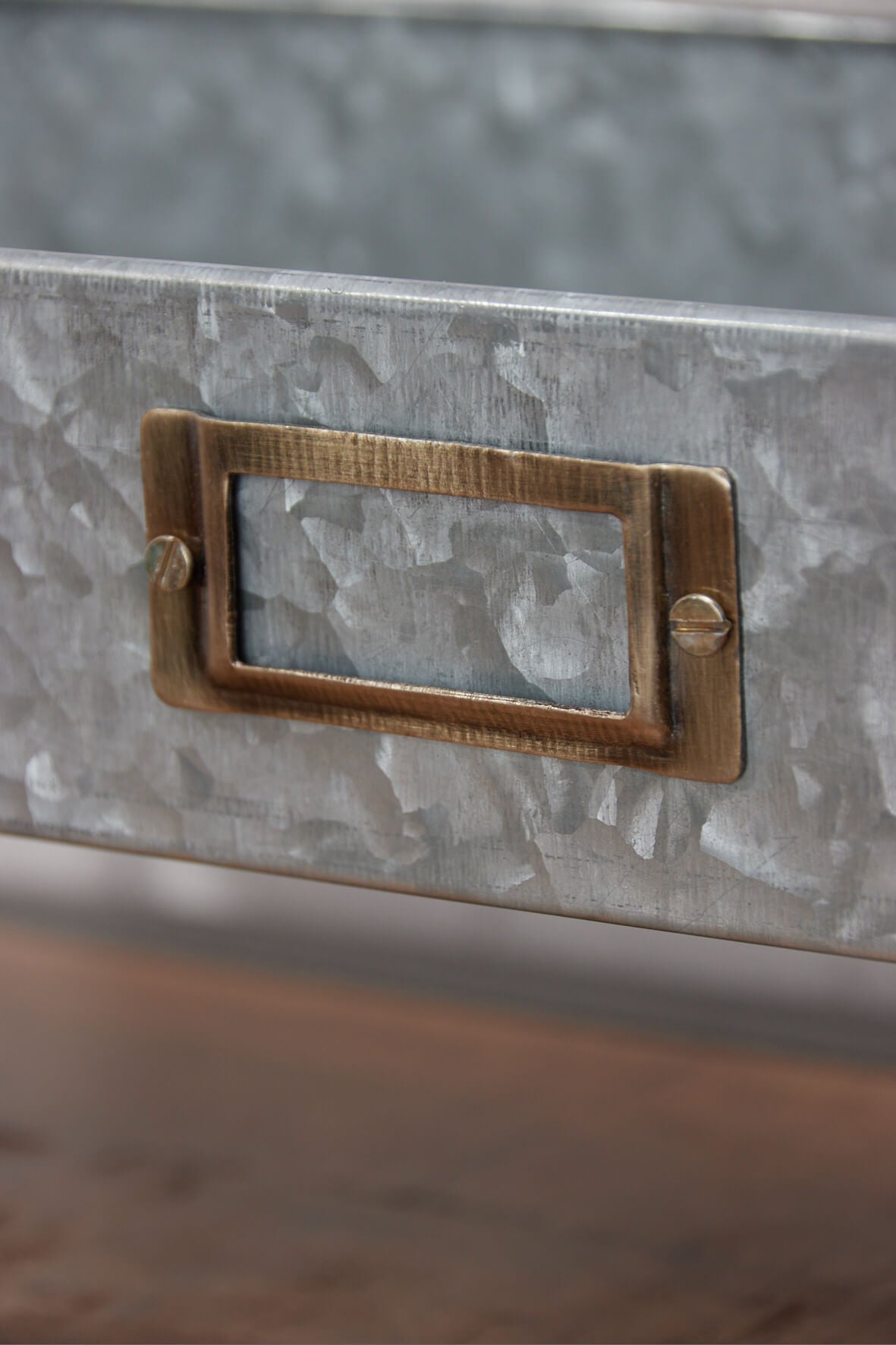 2 Tier Wall Shelf - Galvanised label holder