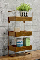 3 Tier Wall Shelf - Antique Gold freestanding