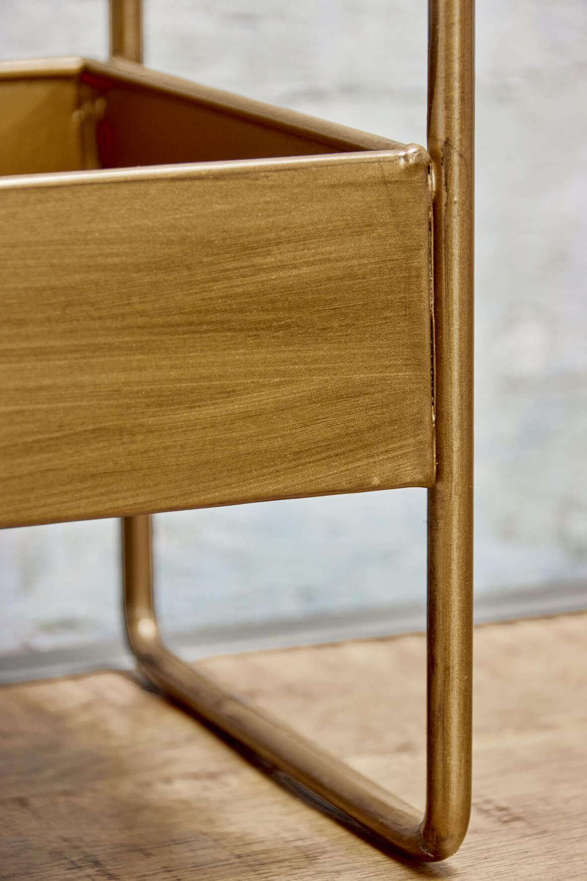3 Tier Wall Shelf - Antique Gold detail