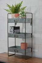 3 Tier Wall Shelf - Galvanised freestanding