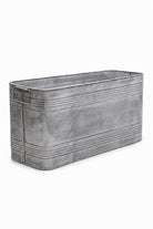 Aged Zinc Trough Planter with Handles - Large - on white background