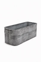 Aged Zinc Trough Planter with Handles - Small - on white background