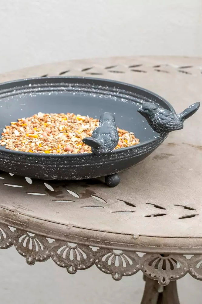 Bird Bath Feeder with Feet - Grey