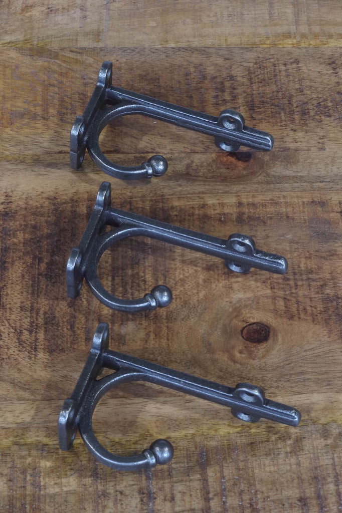 Cast Iron Shelf Bracket Hook Small - Set of 3