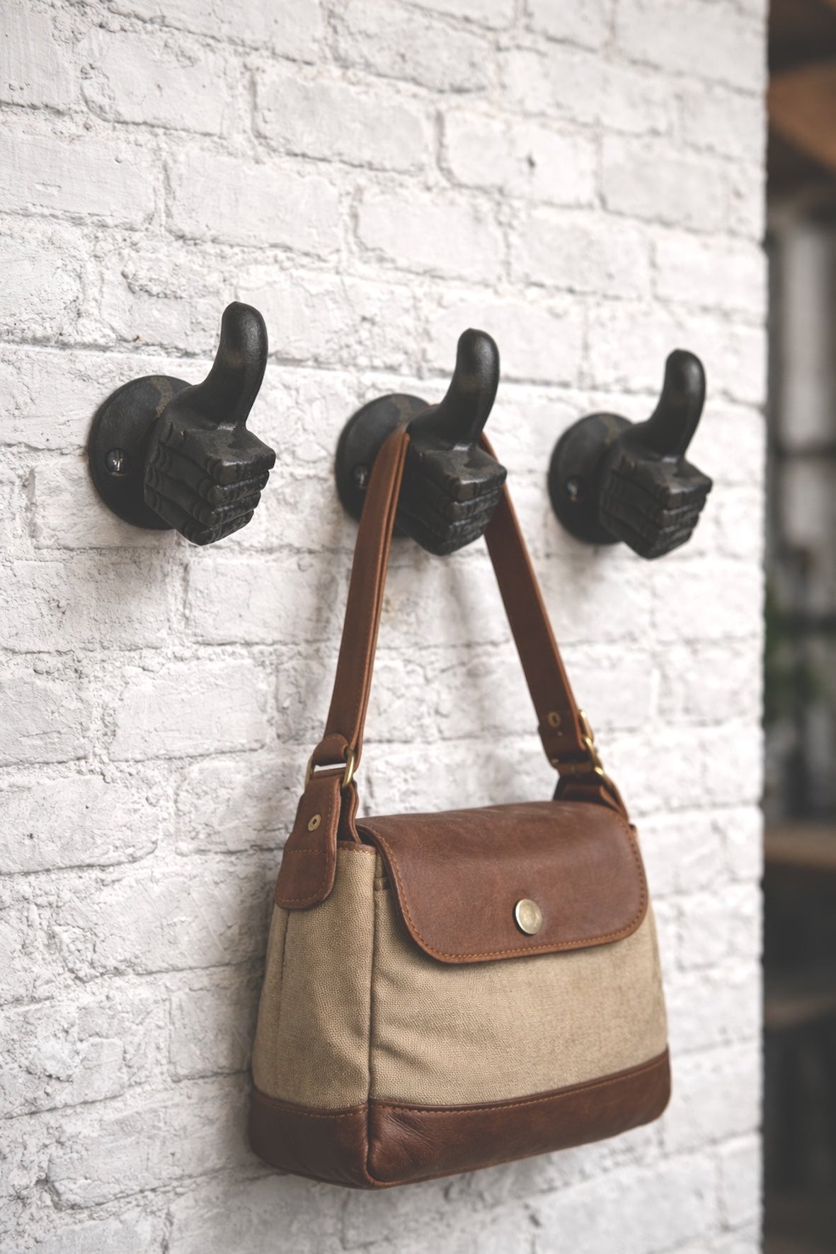 Cast Iron Thumbs Up Coat Hook - Set of 3
