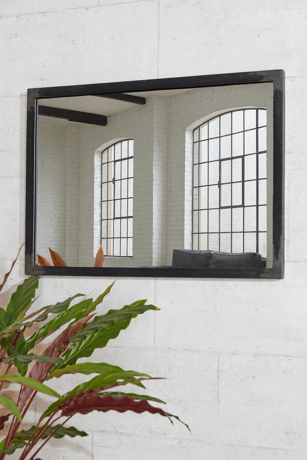 Distressed Metal Landscape Mirror
