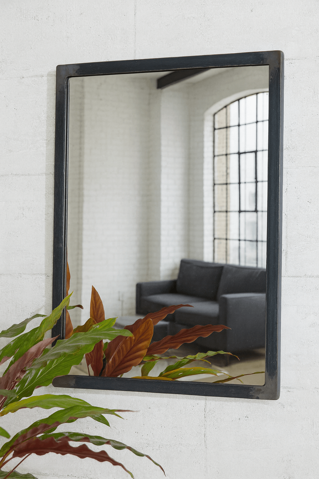 Distressed Metal Portrait Mirror