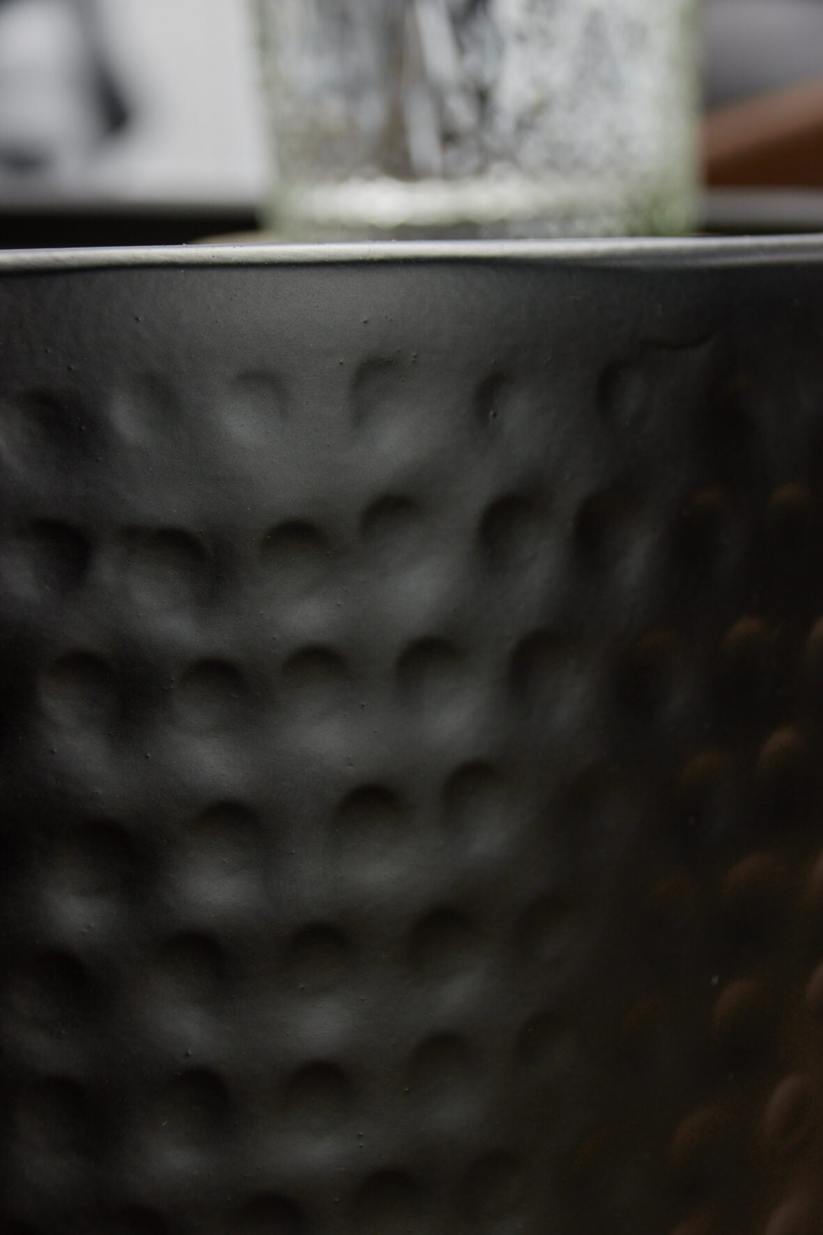 Hammered Side Table - Matt Black Detail