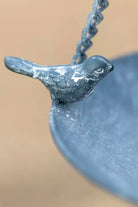 Hanging Metal Bird Feeder - Grey close up brid