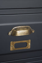 Industrial Metal Bedside Table - Matt Black