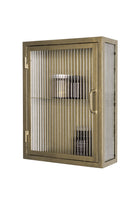 Industrial Fluted Glass Bathroom Cabinet - Antique Brass - white background
