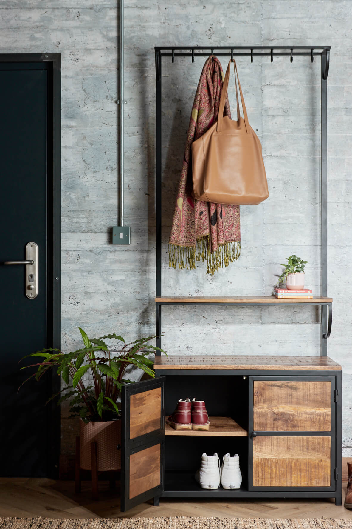 Industrial Hall Stand door open
