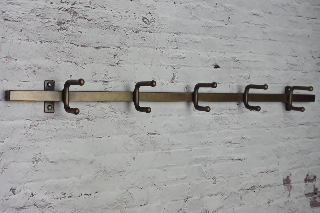 Industrial Hook Rail - Antique Brass