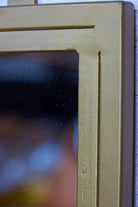 Industrial Mirror Shelf with Hooks - Antique Brass - close up of hook