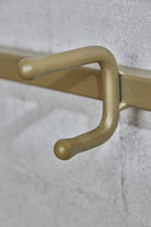 Industrial Mirror Shelf with Hooks - Antique Brass - close up of coat hook