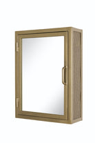 Industrial Mirrored Bathroom Wall Cabinet - Antique Brass - white background