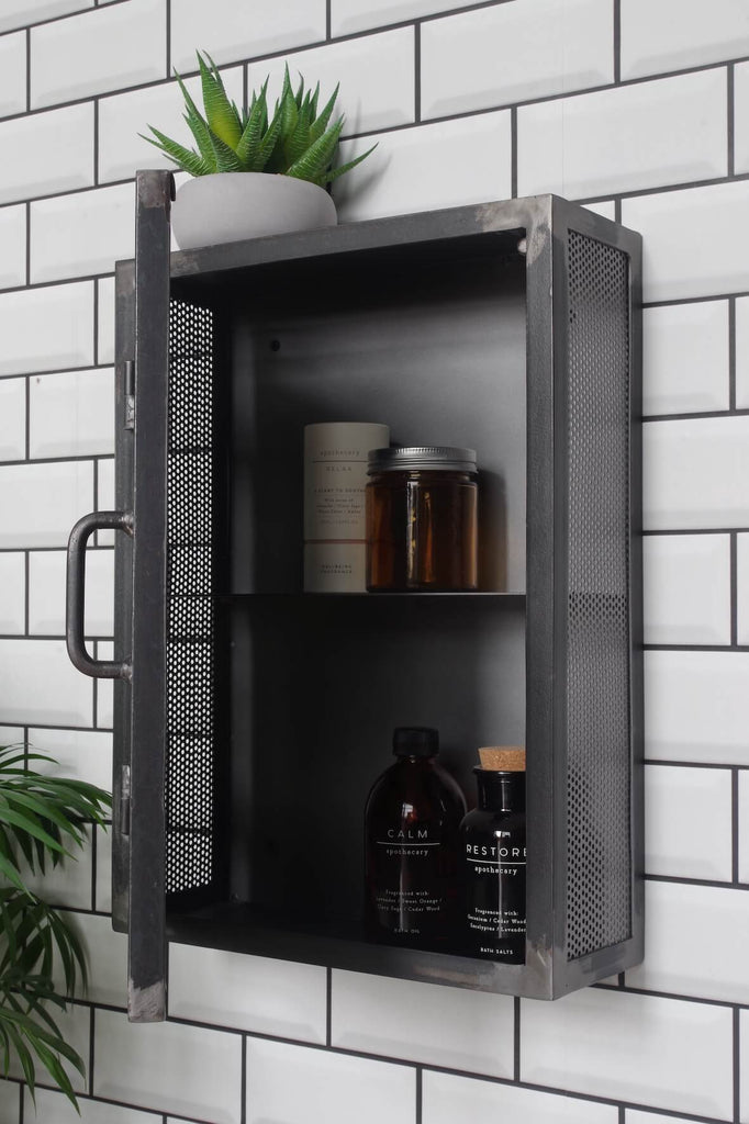 Industrial Mirrored Wall Cabinet Distressed | Vincent and Barn