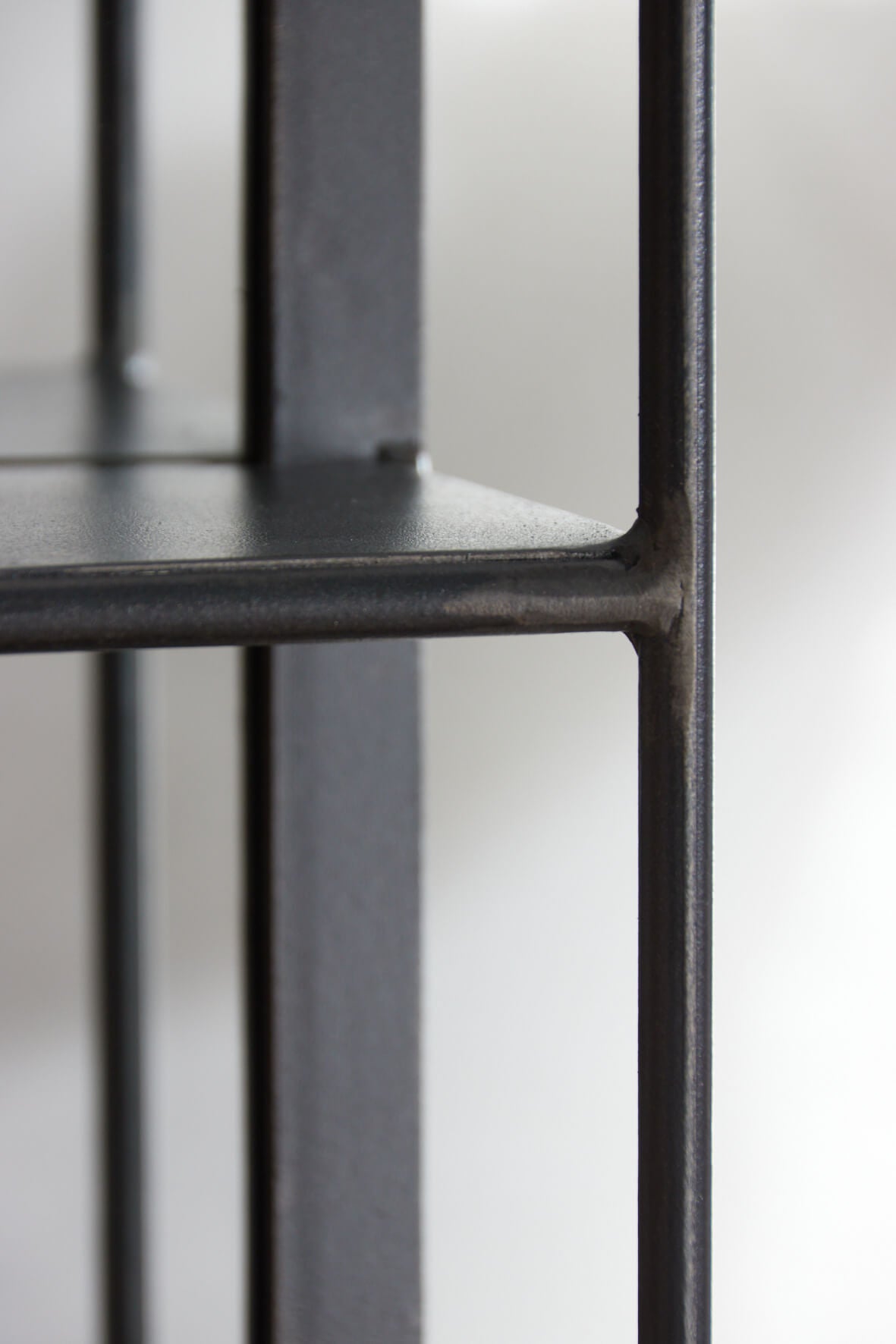 Industrial Mirror with Display Shelves - Distressed close up of shelf