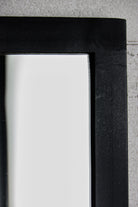 Industrial Mirror with Display Shelves - Matt Black close up of finish
