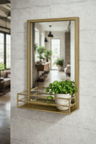 Industrial Portrait Mirror - Antique Brass