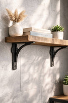 Industrial Cast Iron Medium Shelf Bracket - Pair