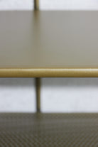 Industrial Wall Shelf with Hooks - Narrow - Antique Brass - shelf edge colour