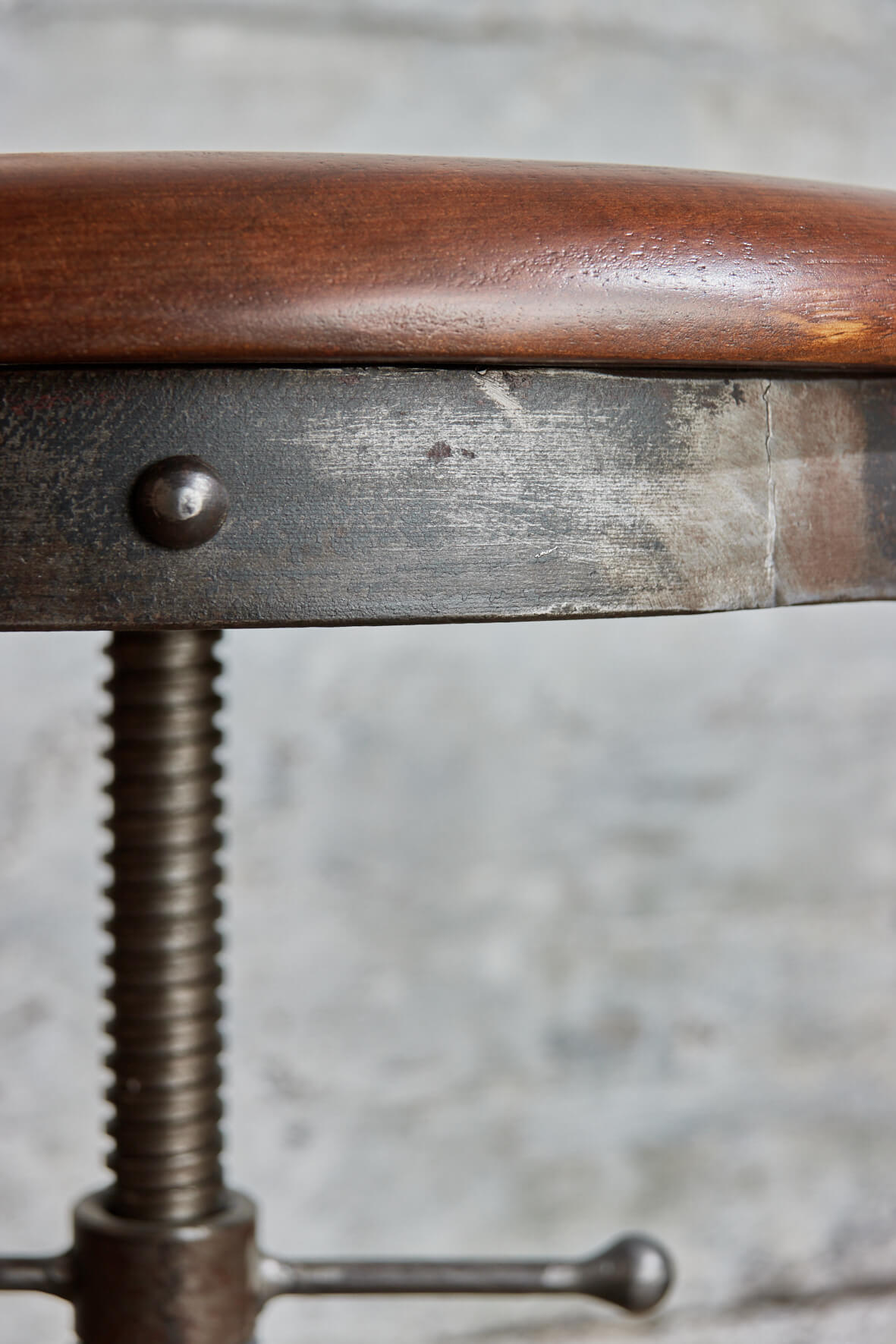 Machine Shop Stool distressed finish