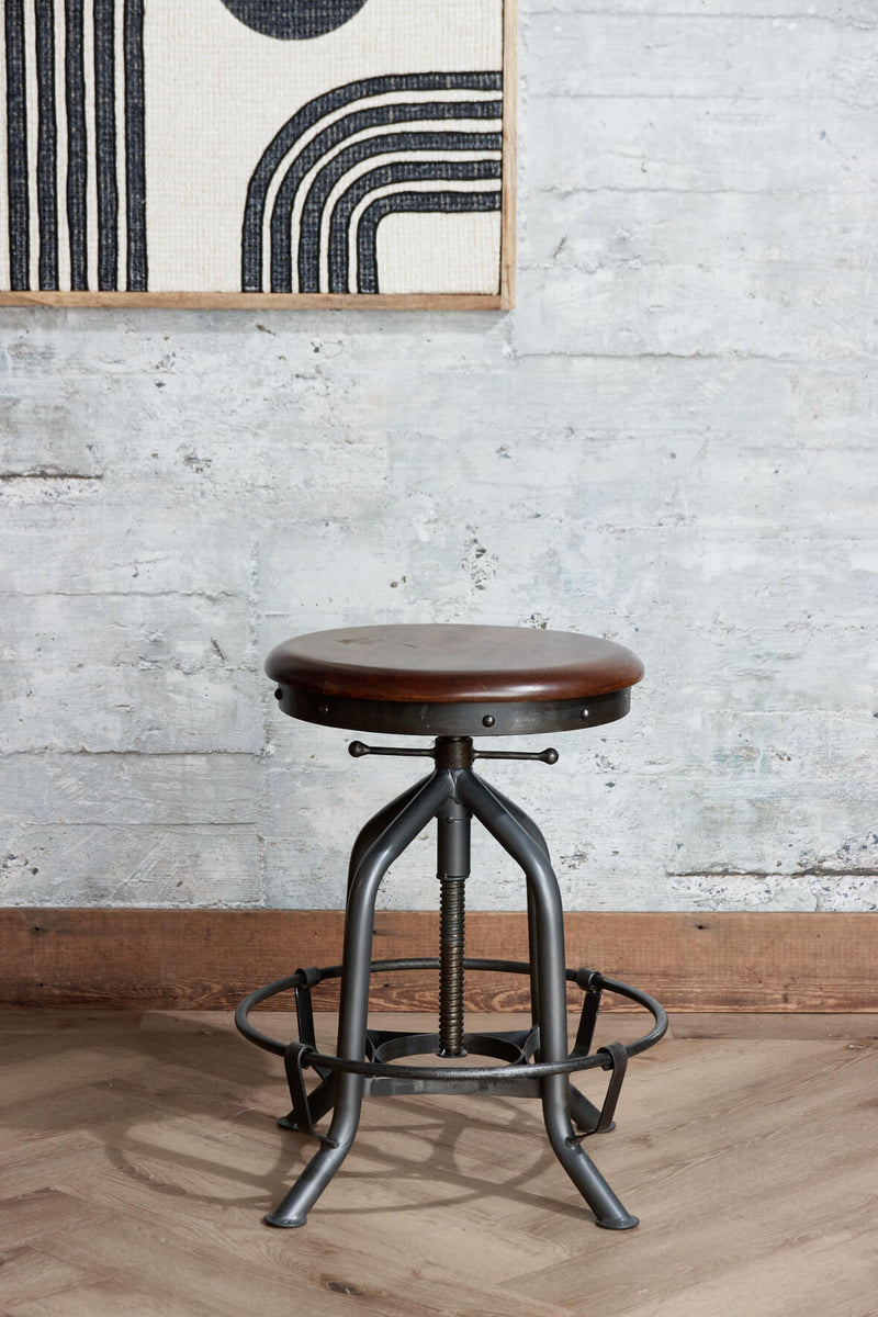 String Machine Stool Industrial Machine Shop Swivel Stool | Vincent and Barn