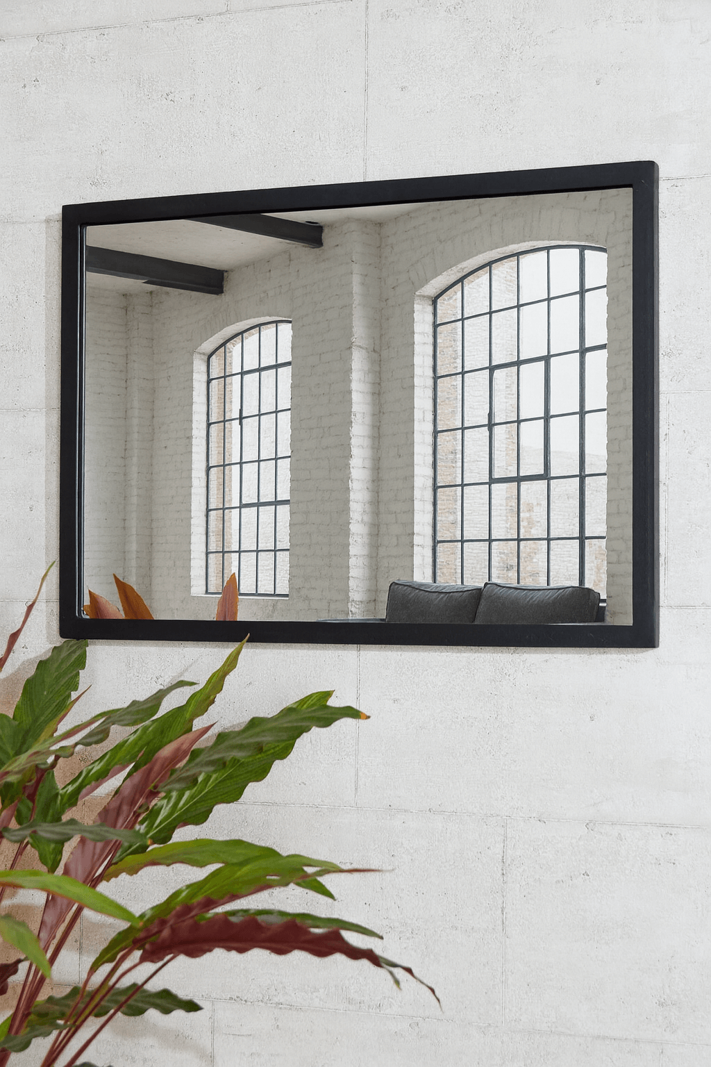 Matt Black Metal Landscape Mirror