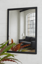 Matt Black Metal Portrait Mirror