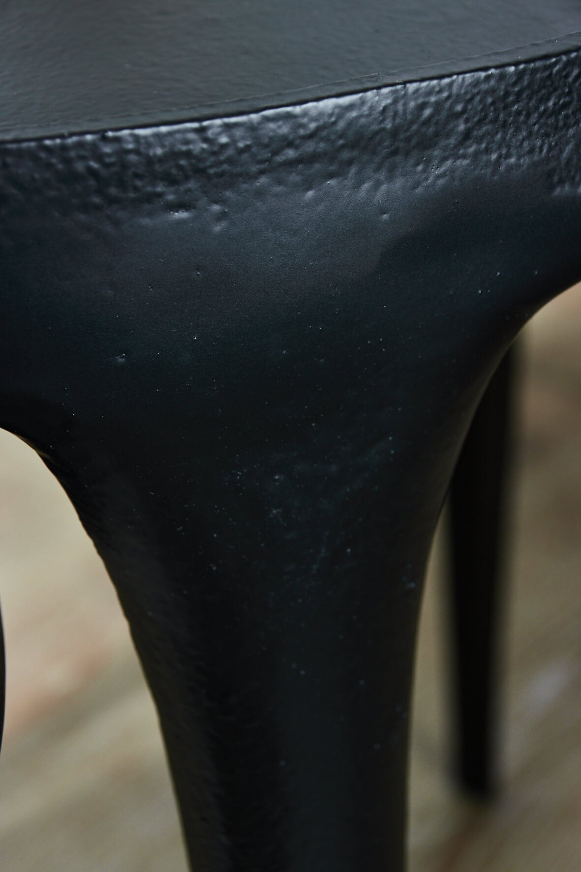 Nesting Cast Metal Side Tables - Matt Black Detail