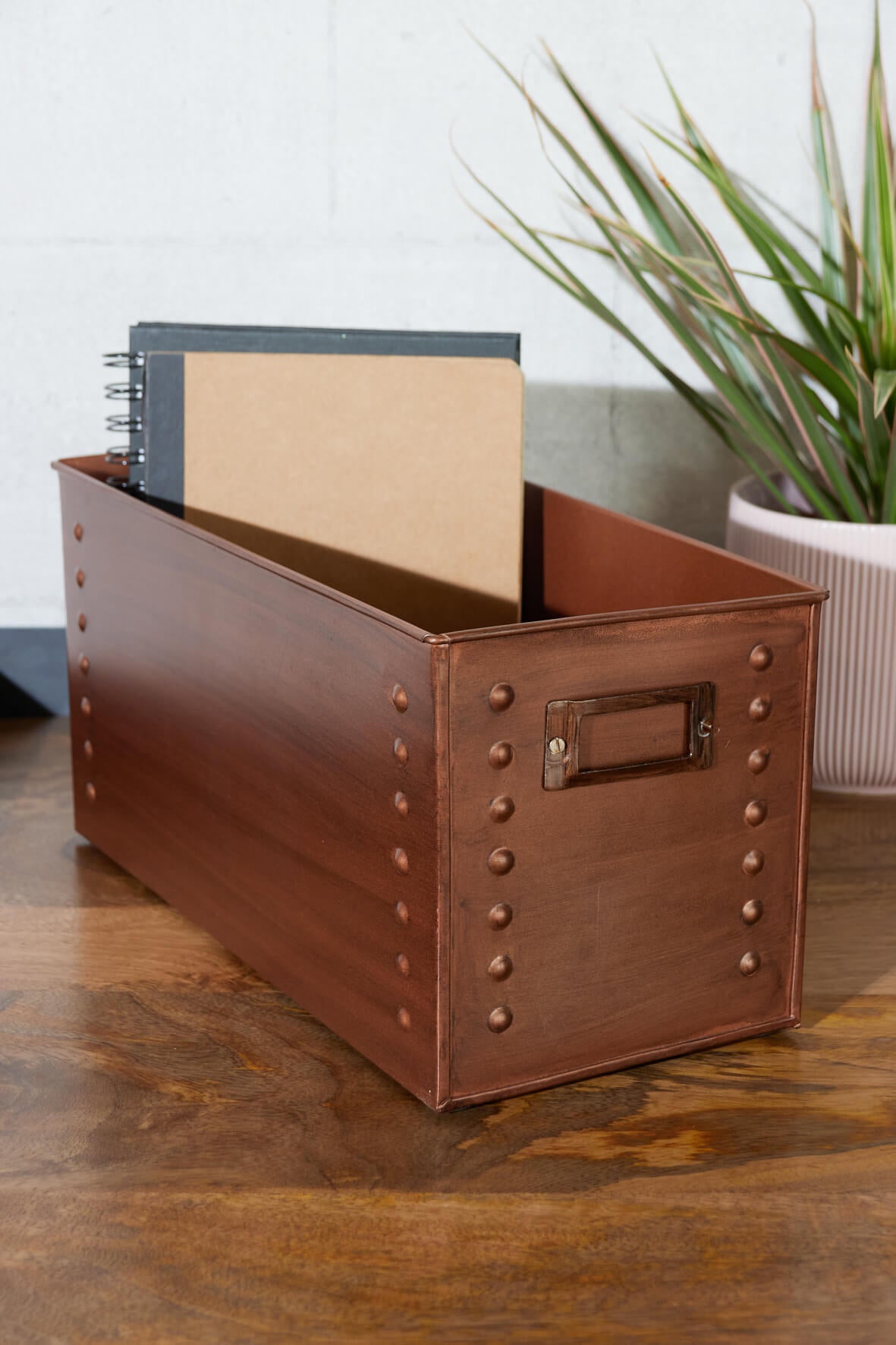 Rivet Narrow Storage Box - Copper