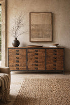 Rustic Saw Cut Sideboard in a rustic style home