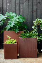 Rusty Iron Square Planters - Set of 3