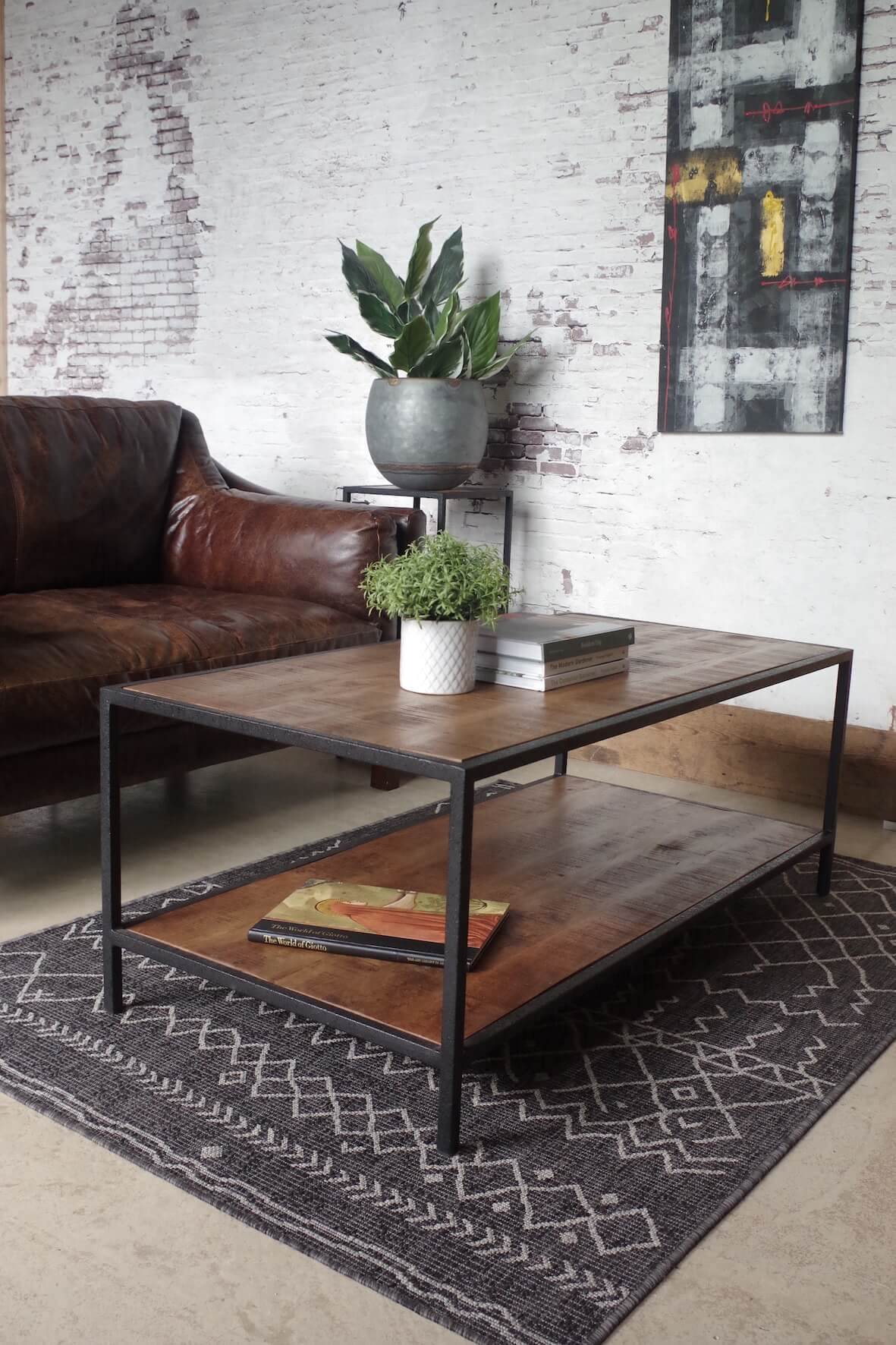 Black industrial coffee table deals