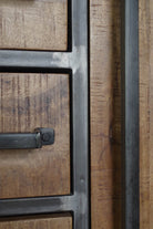 Saw Cut Sideboard with Cupboards and Drawers - Distressed close up of drawer.